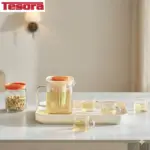 Square teapot seven-piece set