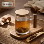 Wooden handle tea cup